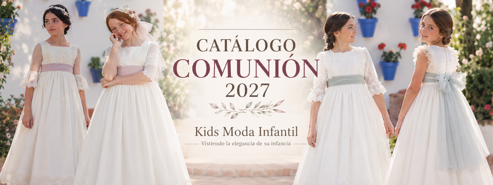 Vestidos de Comunión Niña Eva Martínez Artesanía 2027 | Kids Moda Infantil
