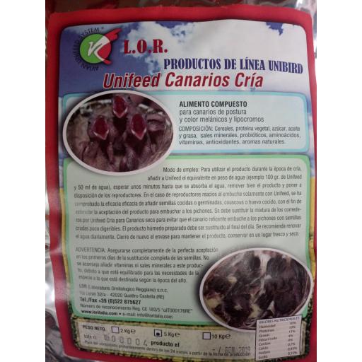 Pienso L.O.R. UNIFEED Canarios cria 5kg [0]