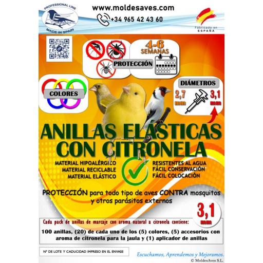 ANILLAS ELASTICAS CON CITRONELA M.A 3.1