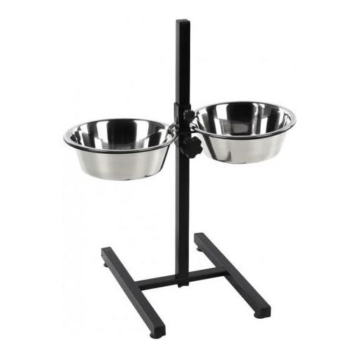 Comedero inox doble exterior 21cm elevado