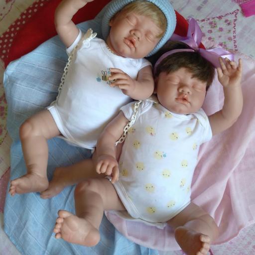ADRIÁN y CELINE: mellizos reborns dormiditos "Real Baby"