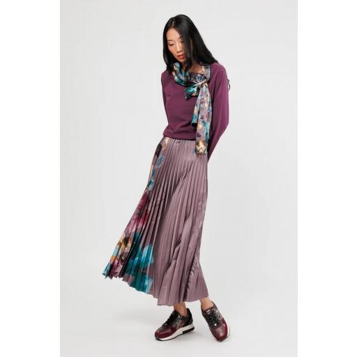  Falda plisada morada