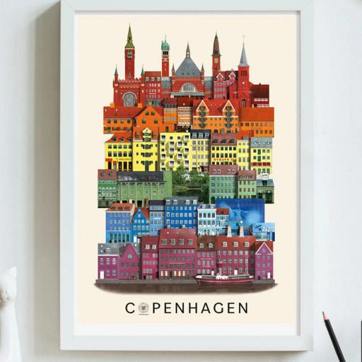 MARTIN SCHWARTZ POSTER COPENHAGUE RAINBOW TAMAÑO 50 X 70 CM