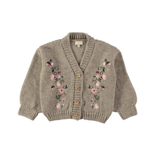 ROSE SMOKE KNIT EMBROIDERED CARDIGAN REF 14COCO-W073  