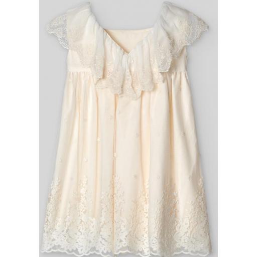 PAZ RODRIGUEZ VESTIDO INFANTIL TULL BORDADO CEREMONIA COLOR BEIGE [1]