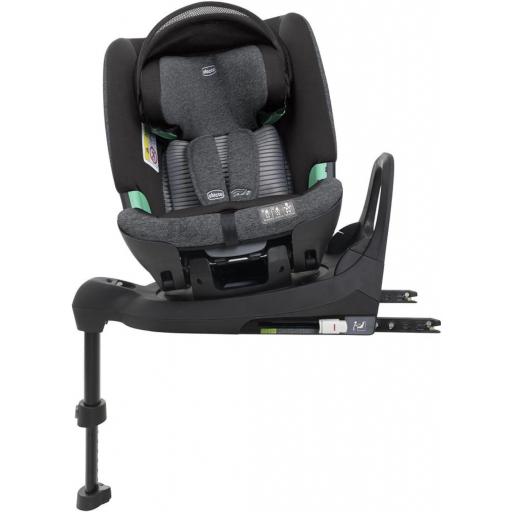 Chicco Bi-Seat i-Size Air con base Black Air - Asiento de coche Gr. 0+/1/2/3  [1]