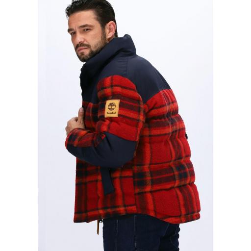 Timberland Welch Mountain Ultimate tartan puffer jacket in red/navy [2]
