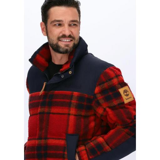 Timberland Welch Mountain Ultimate tartan puffer jacket in red/navy [3]