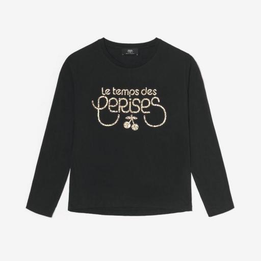 LE TEMPS DES CERISES CAMISETA OZBAGI NEGRO Y DORADO