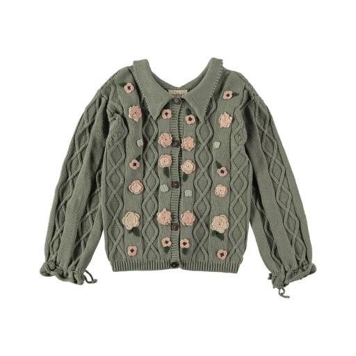 COCO AU LAIT VETIVER EMBROIDERED SWEATER GREEN