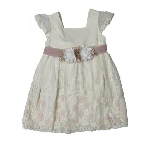 PAZ RODRIGUEZ VESTIDO INFANTIL TULL BORDADO BICOLOR REF 004-151389 [0]