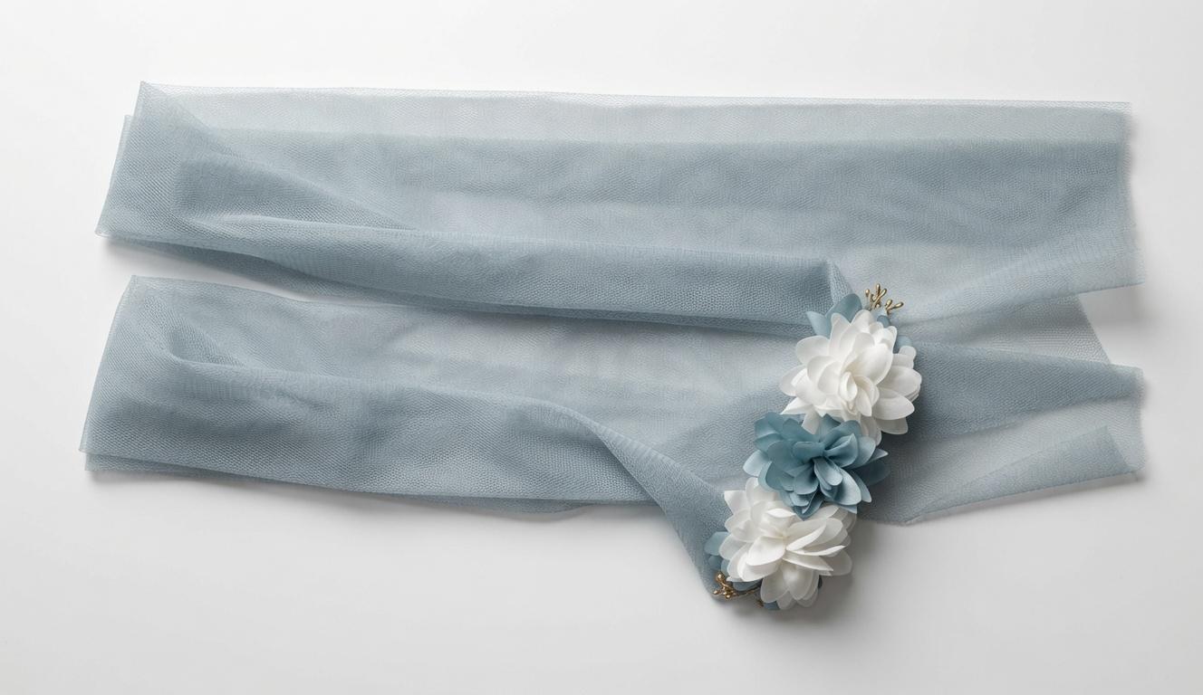 PAZ RODRIGUEZ BANDA PARA CINTURA DE VESTIDO CEREMONIA CON FLORES AZUL AGUA REF 080-150638
