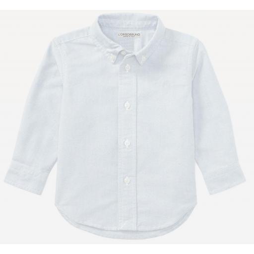 L'ORSO BRUNO BABY CAMISA BLANCA NIÑO ALGODON 100% MODELO BORMIO