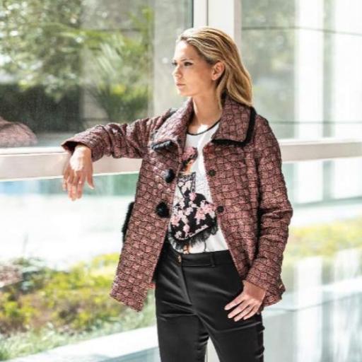 CRISTINA BARROS COAT REFERENCIA 1921042 COLOR 2 ROSA 