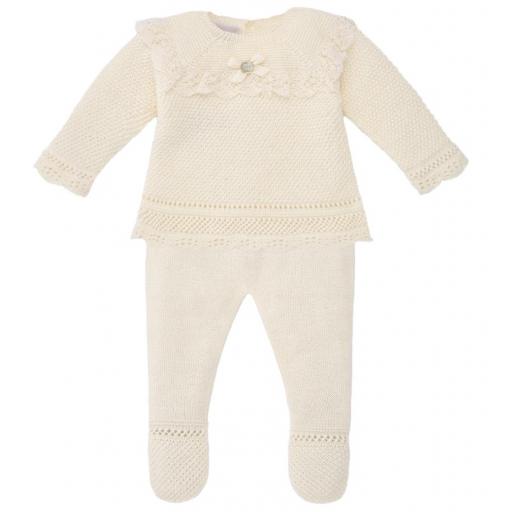 PAZ RODRIGUEZ JUBON ALG.MERCERIZADO NIÑA + POLAINA MODELO PAZ V24 COLOR BEIGE