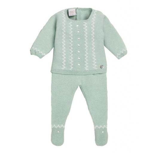 PAZ RODRIGUEZ JUBON NIÑO M/L MAS POLAINA COLOR VERDE AGUA MODELO  IRIS REF. 003-121471