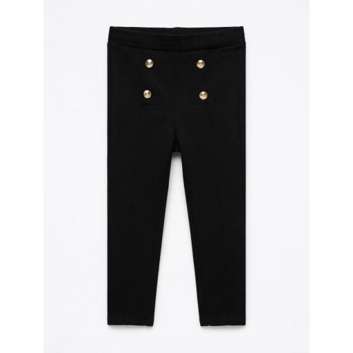 PAZ RODRIGUEZ PANTALON LARGO NIÑA PUNTO ROMA NOITE COLOR NEGRO REF.: 007-39831