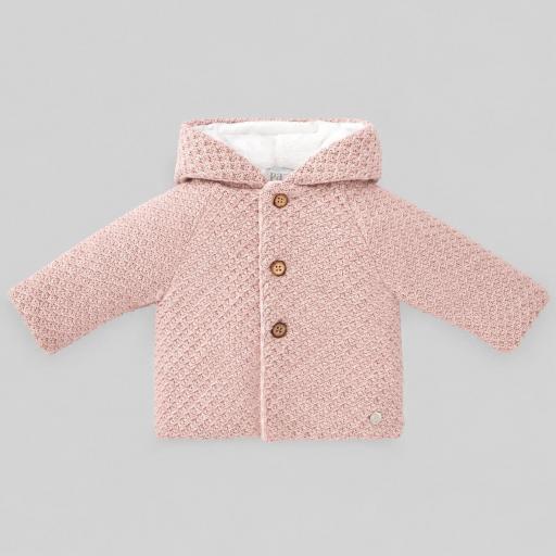 PAZ RODRIGUEZ CHAQUETON PUNTO TEDDY ROSA PALO REF 012-100111