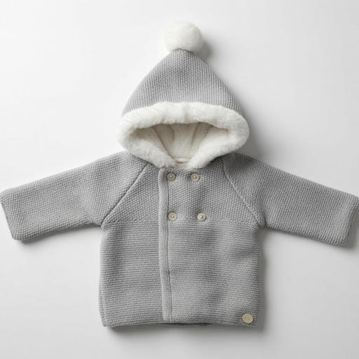 MARTIN ARANDA CHAQUETON GRIS PUNTO CON CAPUCHA Y PELITO INTERIOR REF 019-10135 [0]