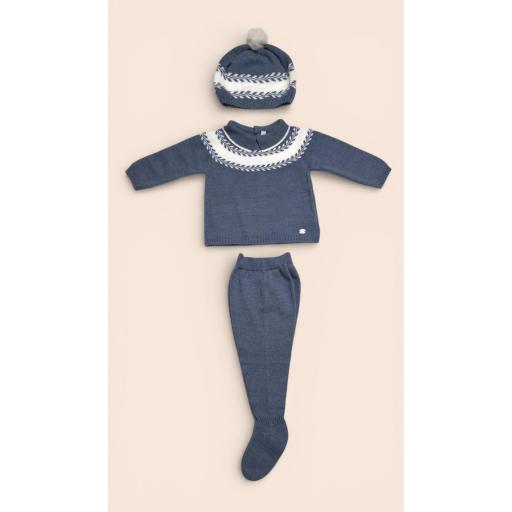 MARTIN ARANDA CONJUNTO DE TRES PIEZAS COLOR AZUL AZAFATA   JERSEY- POLAINA - GORRO REF 004-10134 [0]