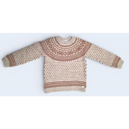 MARTIN ARANDA JERSEY  COLOR BEIGE CON GRECA COLOR TEJA REF.: 044-10138