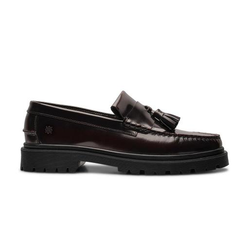 Mocasín con borlas cuero burdeos Mod. FLORIDA [1]