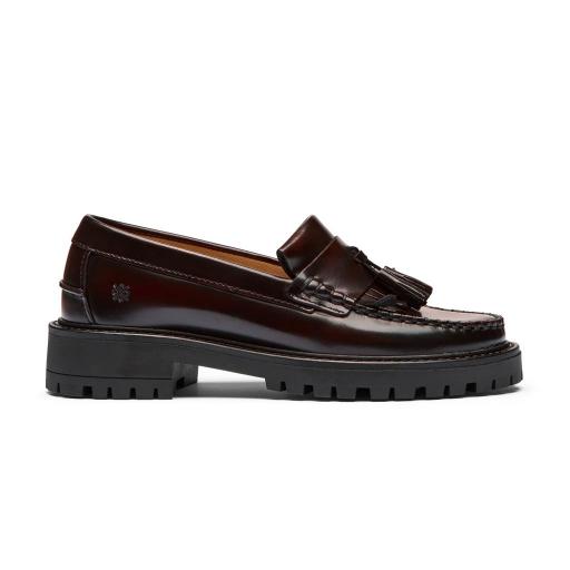 Mocasín borlas y flecos cuero burdeos Mod. LULA 2.0 [1]