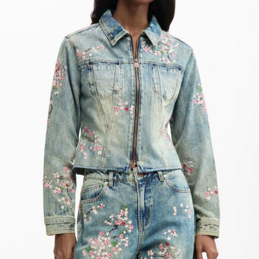 DESIGUAL CHAQUETA DENIM FLOWERS [1]