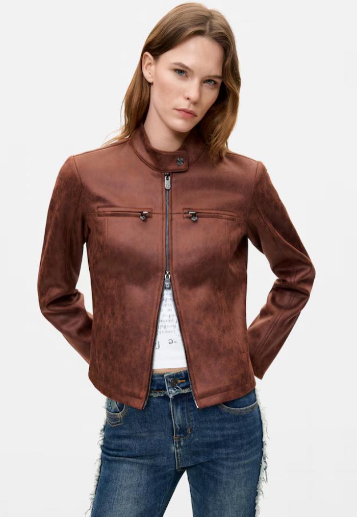 DESIGUAL CHAQUETA BIKERCY MARRON OSCURO