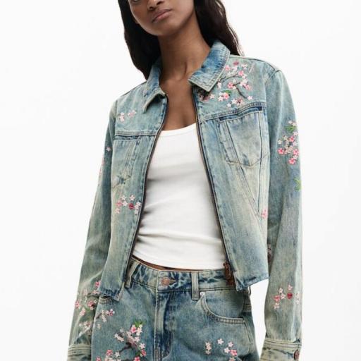 DESIGUAL CHAQUETA DENIM FLOWERS [3]
