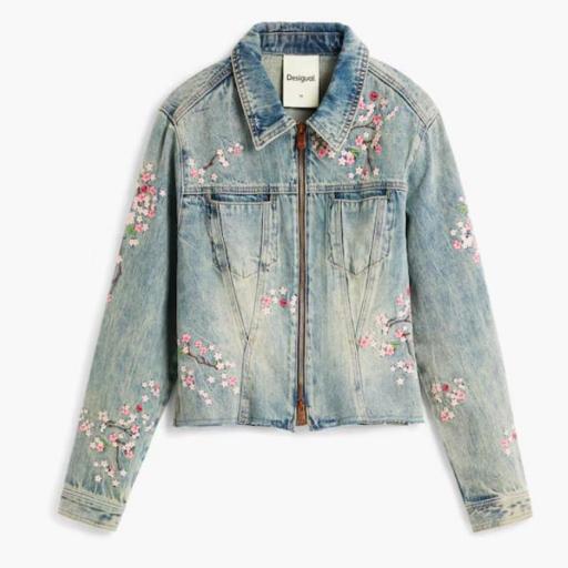 DESIGUAL CHAQUETA DENIM FLOWERS
