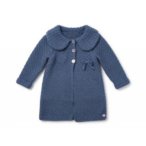 PAZ RODRIGUEZ ABRIGO PUNTO TEDDY COLOR AZUL PLOMO REF.: 009-100118