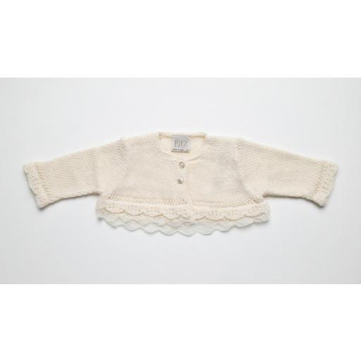 PAZ RODRIGUEZ  CHAQUETA CORTA BAUTIZO CON PUNTILLA PAZV24  REF 001-121276