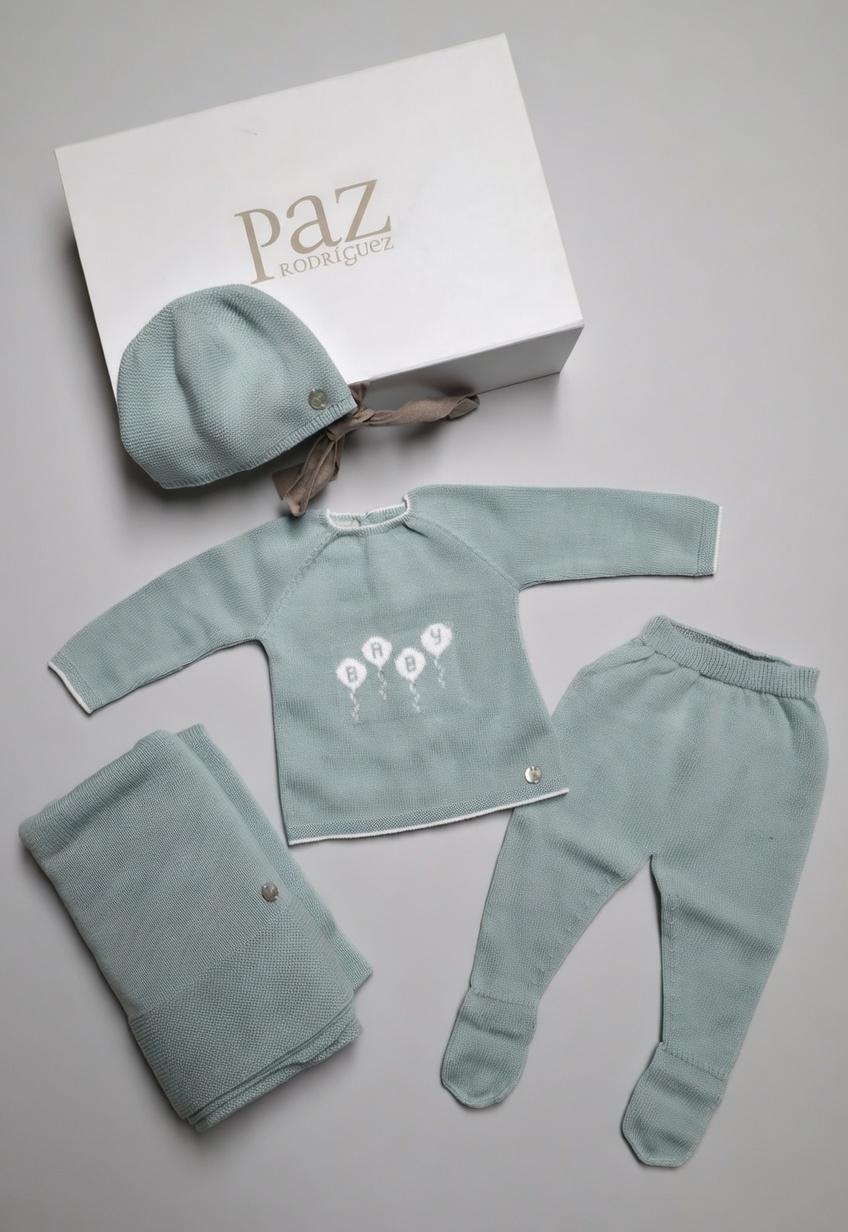 PAZ RODRIGUEZ SET CUATRO PIEZAS JUBON+POLAINA+GORRITO+TOQUILLA REF 303-121534