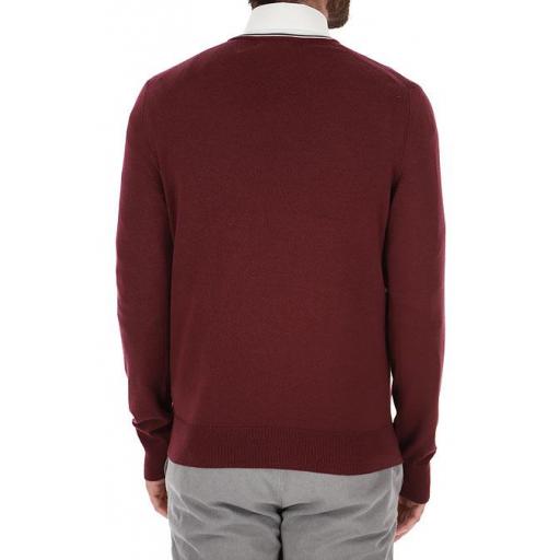 FRED PERRY K9600 CLASSIC V-NECK SWEATER BURGUNDY  [3]