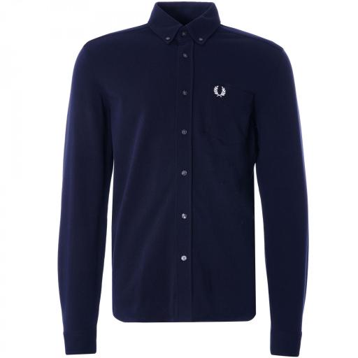 FRED PERRY PIQUE TEXTURE SHIRT M1657 NAVY