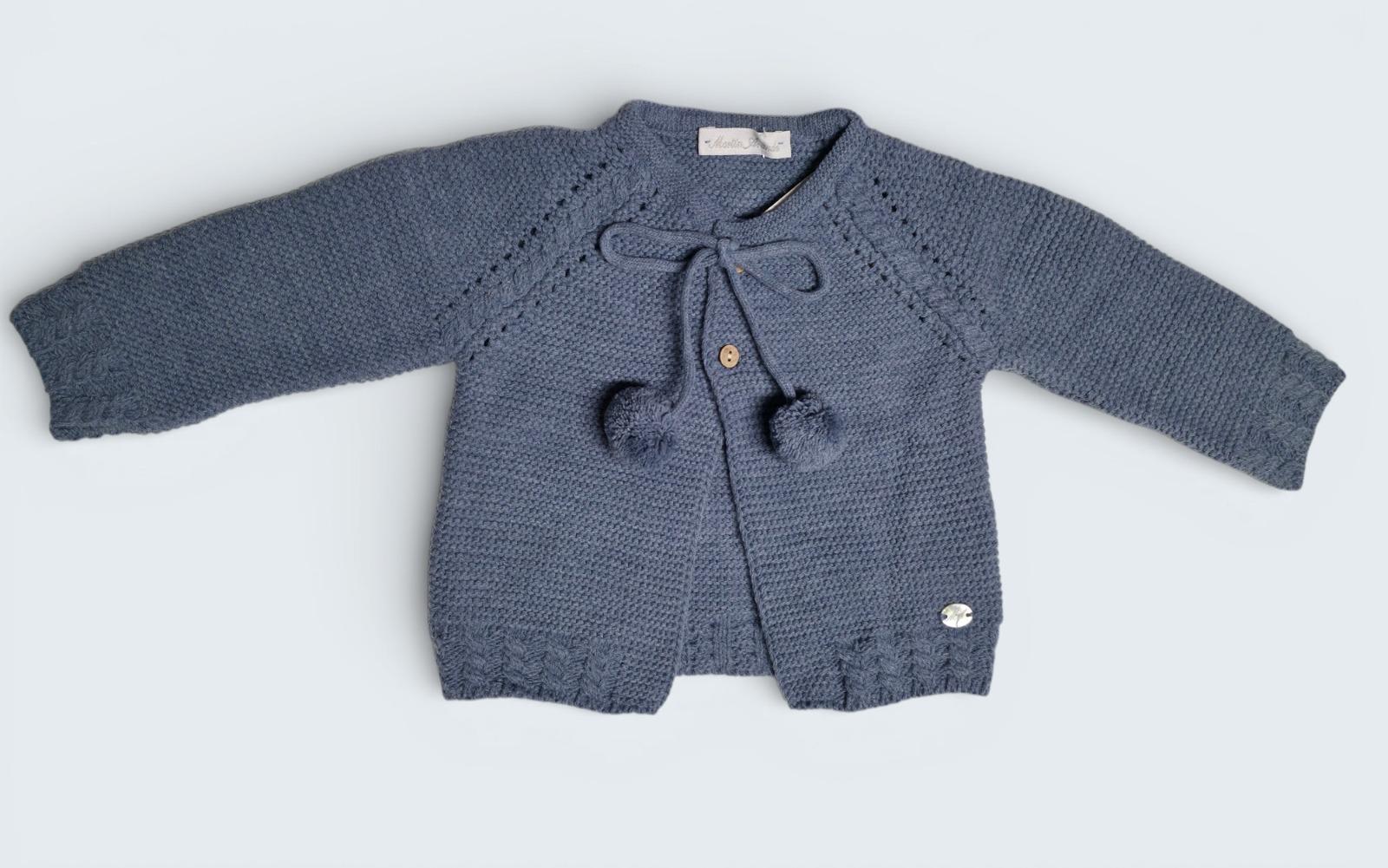 MARTIN ARANDA CHAQUETA UNISEX CON POMPONES COLOR AZUL REF 045-10136