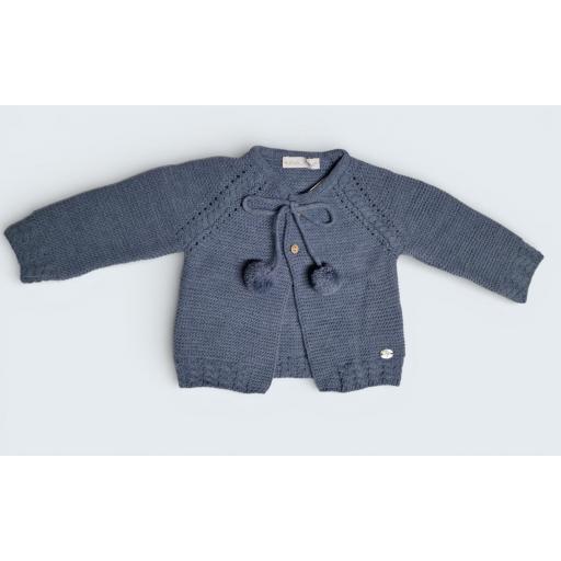 MARTIN ARANDA CHAQUETA UNISEX CON POMPONES COLOR AZUL REF 045-10136