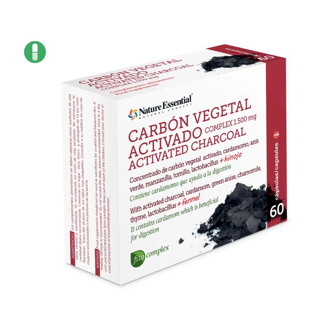 Carbon vegetal activado (complex) 1500 mg. 60 capsulas.