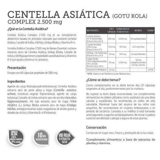 Centella asiática (complex) 2500 mg. 60 cápsulas [3]