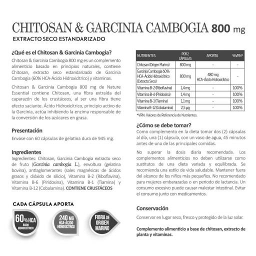 Chitosan & HCA-garcinia 800 mg. 60 capsulas [2]