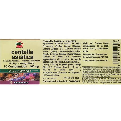 Centella asiática (complex) 400 mg. 60 comprimidos [1]