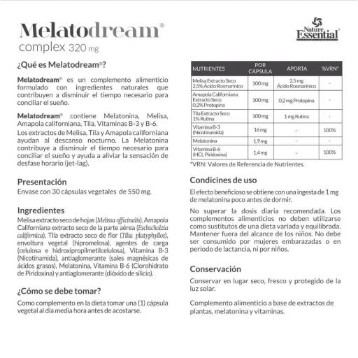 Melatodream® 320 mg. 30 capsulas vegetales [3]