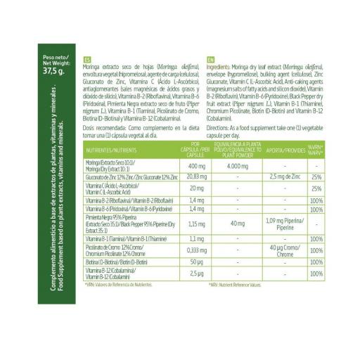 Moringa complex 4000 mg. (ext. Seco) 60 capsulas vegetales [2]