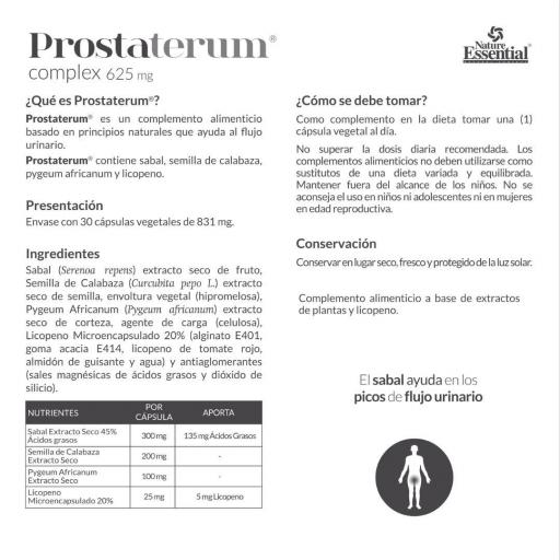 Prostaterum® 625 mg. 30 capsulas vegetales [3]