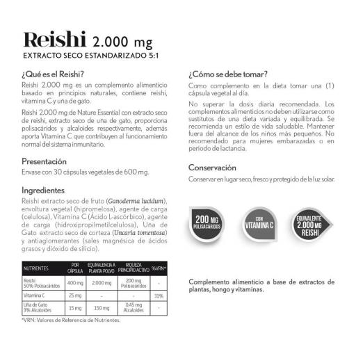 Reishi 2000 mg. 30 capsulas vegetales [3]