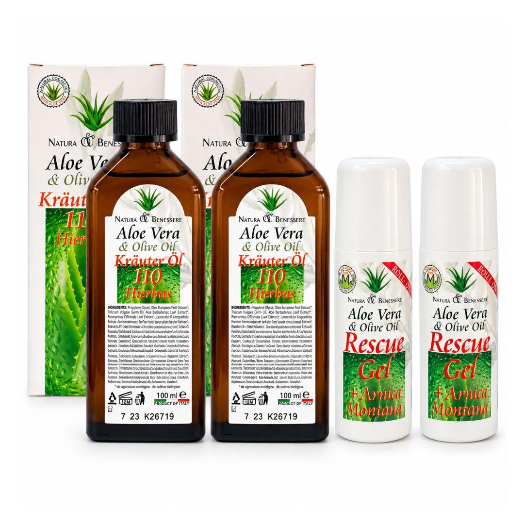 Pack Ahorro 2 Rescue Gel + 2 Kräuter Öl 110