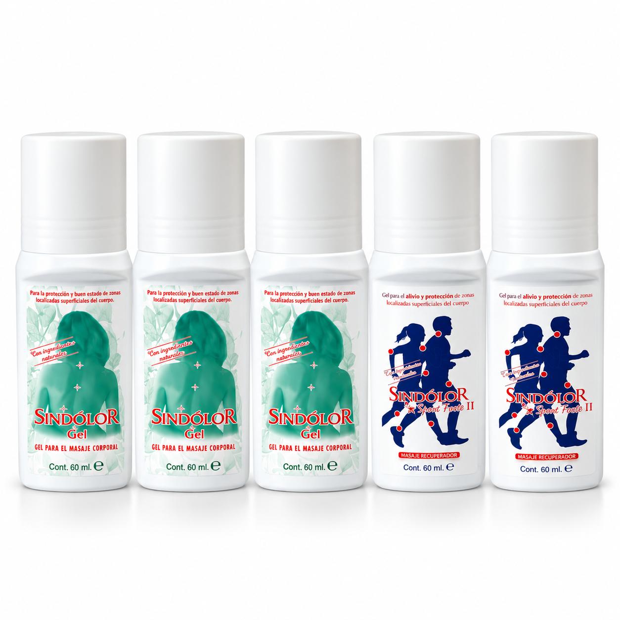 Pack Combinado 5 SinDolor Roll On – 3 Gel SinDolor + 2 Sport Forte II