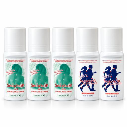 Pack Combinado 5 SinDolor Roll On – 3 Gel SinDolor + 2 Sport Forte II