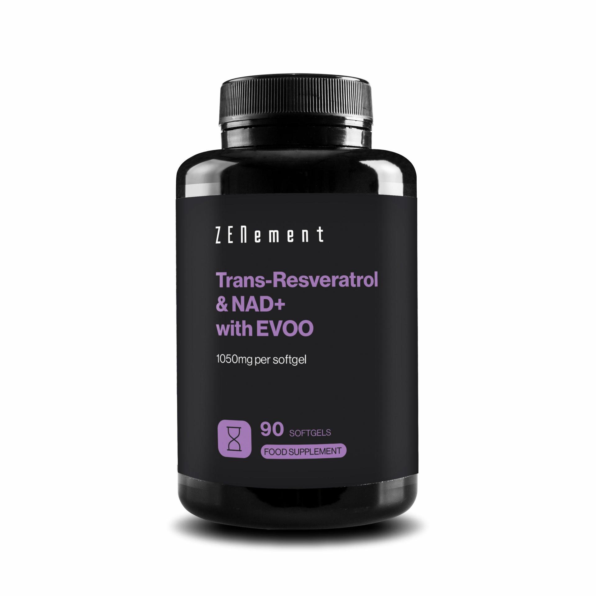 Trans-Resveratrol y NAD+ con AOVE Zenement 90 Cápsulas Blandas